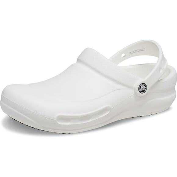 NWT Crocs White Unisex-Adult Bistro Clogs, Slip Resistant Work Shoes Sze M10/W12 - Picture 2 of 10